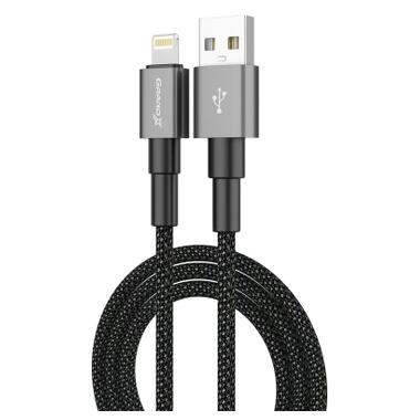 Дата кабель USB 2.0 AM to Lightning 1.0m 2.4A black Grand-X (PL-08B) фото №2