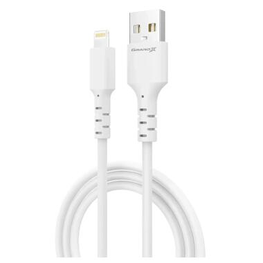 Дата кабель USB 2.0 AM to Lightning 1.0m 2.4A white Grand-X (PL-05W) фото №2