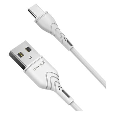 Дата кабель USB 2.0 AM to USB-C 2.0m 2.4A white Grand-X (PC-02W) фото №2