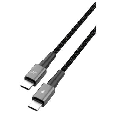 Дата кабель USB-C to USB-C 1.0m 100W black Grand-X (CC-08B) фото №3