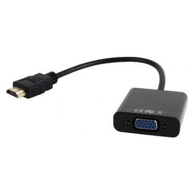 Адаптер Cablexpert HDMI - VGA - 3.5 мм аудіо 0.15 м чорний (A-HDMI-VGA-03) фото №1