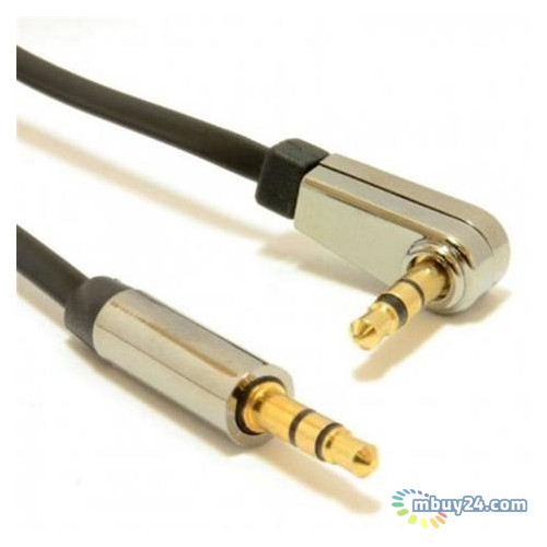 Аудіо кабель Cablexpert 3.5 мм - 3.5 мм 1 м чорний (CCAP-444L-1M) фото №1