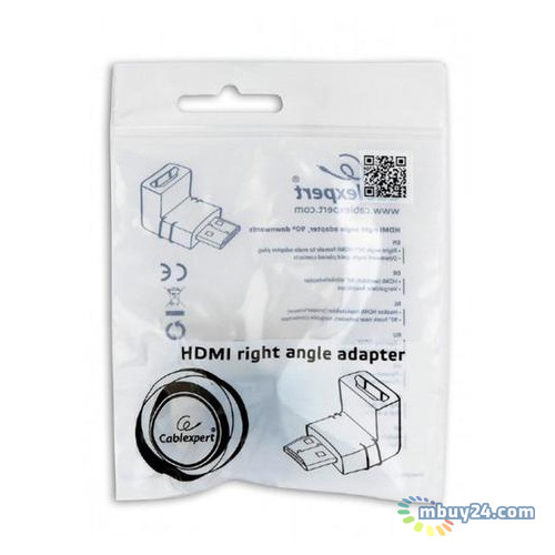 Адаптер Cablexpert HDMI - HDMI кут 90 градусів чорний (A-HDMI90-FML) фото №3