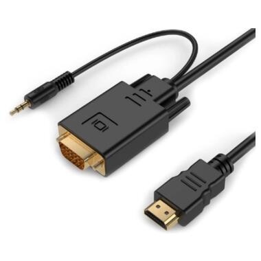 Перехідник Cablexpert HDMI to VGA and audio 1.8 м чорний (A-HDMI-VGA-03-6) фото №1
