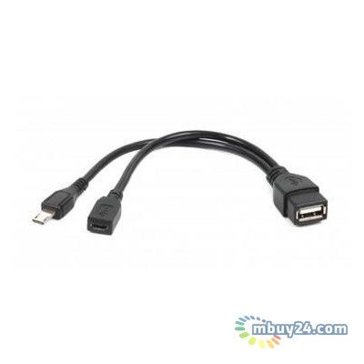 Кабель Cablexpert USB - Micro USB - USB 0.15 м чорний (A-OTG-AFBM-04) фото №1