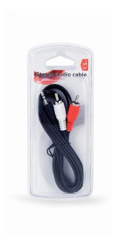 Аудіо кабель Cablexpert 3.5 мм - 2 x RCA 1.5 м чорний (CCAB-458) фото №4