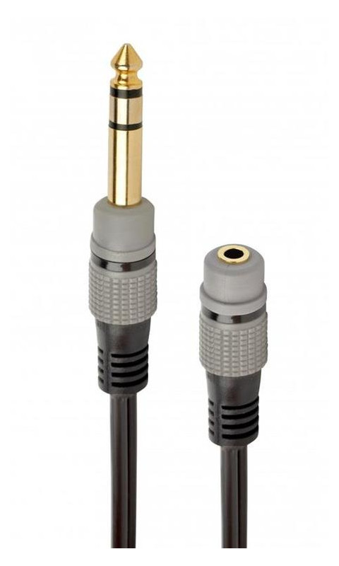 Аудіо-кабель Cablexpert 3.5 мм – 6.35 мм, 0.2 м чорний (A-63M35F-0.2M) фото №1