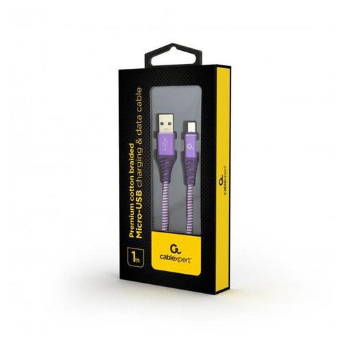 Кабель Cablexpert USB 2.0 A - micro USB B 1 м, фіолетовий (CC-USB2B-AMmBM-1M-PW) фото №2