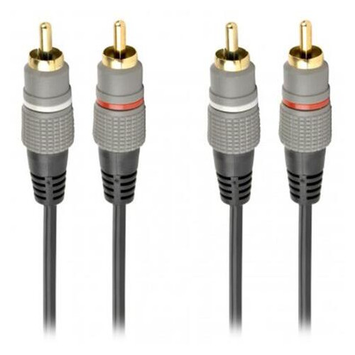 Аудіо кабель Cablexpert 2 х RCA - 2 х RCA 2.5 м Black (CCAP-202-2.5M) фото №1