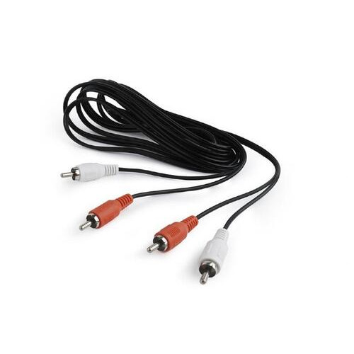 Аудіо кабель Cablexpert 2 х RCA(M) - 2 х RCA(M) 3 м, чорний (CCA-2R2R-10) фото №1