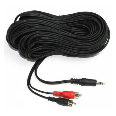 Аудіо кабель Cablexpert Jack 3.5 мм - 2 х RCA 20 м чорний (CCA-458-20M) фото №1