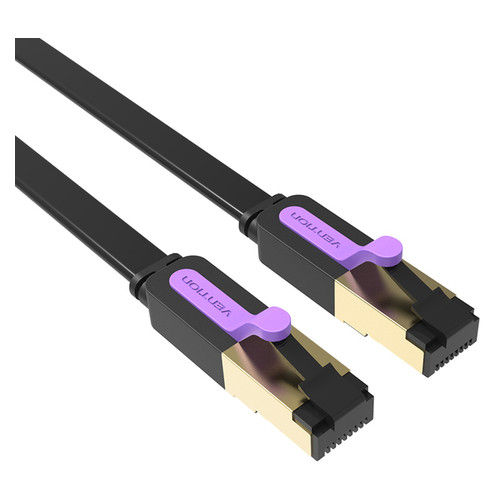 Кабель Vention Ethernet Flat Cable RJ45 CAT7 10 м Black (ICABL) фото №2