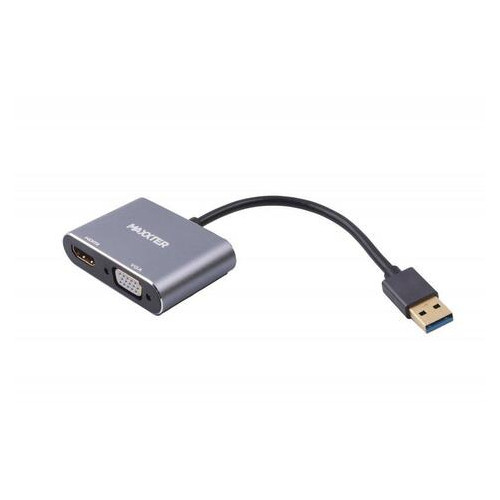Адаптер-перехідник Maxxter USB-HDMIхVGA сірий (V-AM-HDMI-VGA) фото №1