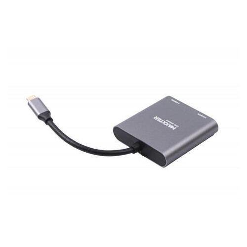 Адаптер-перехідник Maxxter USB-C-2хHDMI сірий (V-CM-2HDMI) фото №2