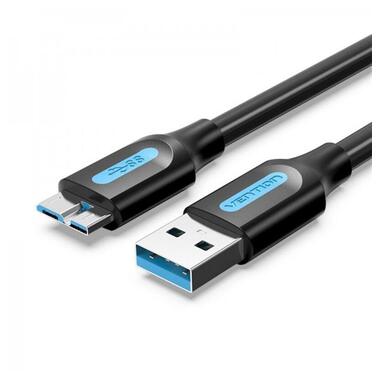 Кабель Vention USB - micro USB Type-B (M/M), PVC Round nickel-plated, 1.5 м, Black (COPBG) фото №1