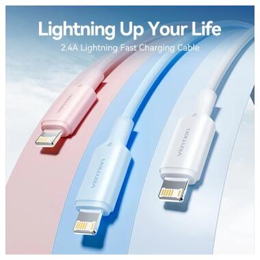 Дата кабель USB 2.0 AM to Lightning 1.0m 2.4A black Vention (LAMBF) фото №2
