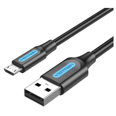 Дата кабель USB 2.0 AM to Micro 5P 1.0m 3A black Vention (COLBF) фото №1