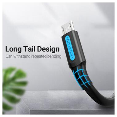 Дата кабель USB 2.0 AM to Micro 5P 1.0m 3A black Vention (COLBF) фото №7