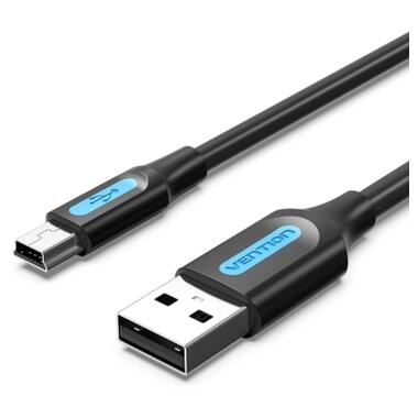 Дата кабель USB 2.0 AM to Mini 5P 1.0m black Vention (COMBF) фото №1