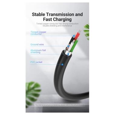 Дата кабель USB 2.0 AM to Mini 5P 1.0m black Vention (COMBF) фото №7