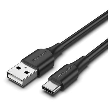 Дата кабель USB 2.0 AM to USB-C 1.0m 3A black Vention (CTHBF) фото №1
