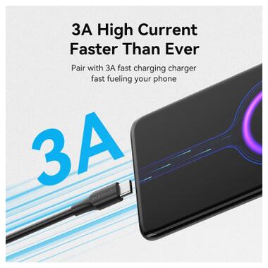 Дата кабель USB 2.0 AM to USB-C 1.0m 3A black Vention (CTHBF) фото №3
