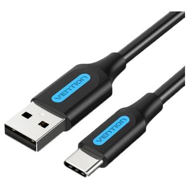 Дата кабель USB 2.0 AM to USB-C 1.5m 3A black Vention (COKBG) фото №1