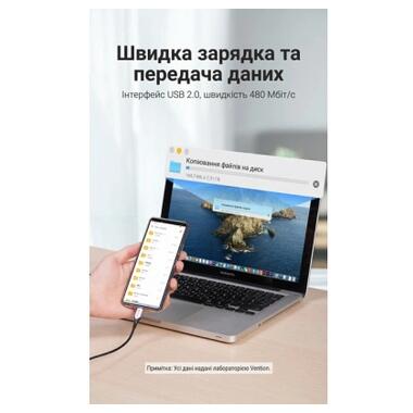 Дата кабель USB 2.0 AM to USB-C 1.5m 3A cotton braided aluminum purple Vention (CODVG) фото №8