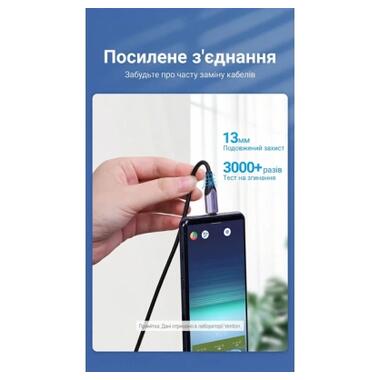 Дата кабель USB 2.0 AM to USB-C 1.5m 3A cotton braided aluminum purple Vention (CODVG) фото №6