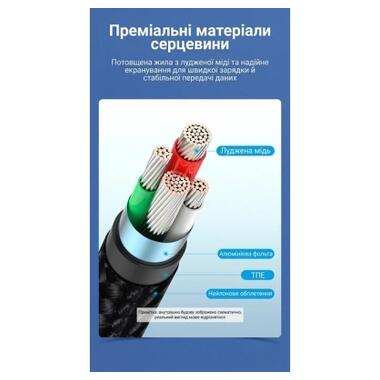 Дата кабель USB 2.0 AM to USB-C 1.5m 3A cotton braided aluminum purple Vention (CODVG) фото №4