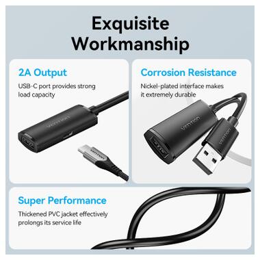 Дата кабель USB 2.0 AM/AF 15.0m Active black Vention (CBKBN) фото №6