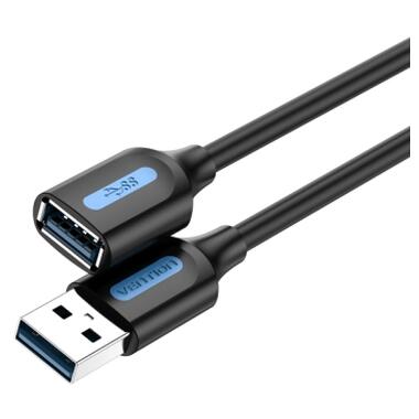 Дата кабель USB 2.0 AM/AF 2.0m black Vention (CBHBH) фото №1