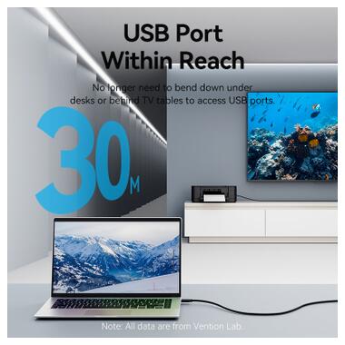 Дата кабель USB 2.0 AM/AF 25.0m Active black Vention (CBKBS) фото №4