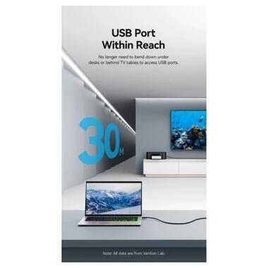 Дата кабель USB 2.0 AM/AF 30.0m Active black Vention (CBKBT) фото №4