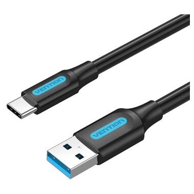 Дата кабель USB 3.0 AM to USB-C 1.5m black Vention (COZBG) фото №1