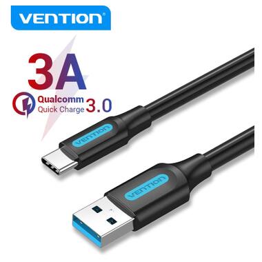 Дата кабель USB 3.0 AM to USB-C 1.5m black Vention (COZBG) фото №3