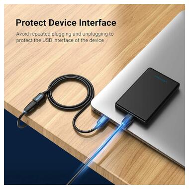 Дата кабель USB 3.0 AM/AF 0.5m black Vention (CBHBD) фото №4