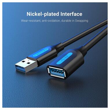 Дата кабель USB 3.0 AM/AF 0.5m black Vention (CBHBD) фото №5