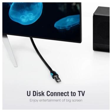 Дата кабель USB 3.0 AM/AF 2.0m flat black Vention (VAS-A13-B200) фото №5