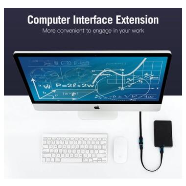 Дата кабель USB 3.0 AM/AF 2.0m flat black Vention (VAS-A13-B200) фото №4