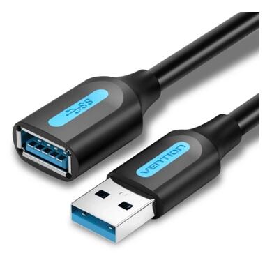 Дата кабель USB 3.0 AM/AF 3.0m black Vention (CBHBI) фото №1