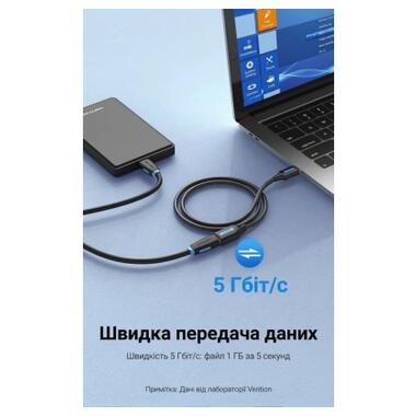 Дата кабель USB 3.0 AM/AF 3.0m black Vention (CBHBI) фото №4