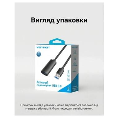 Дата кабель USB 3.0 AM/AF 5.0m Active black Vention (CBMBJ) фото №12