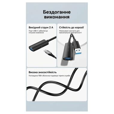 Дата кабель USB 3.0 AM/AF 5.0m Active black Vention (CBMBJ) фото №7