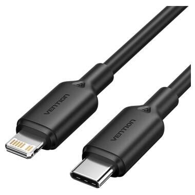 Дата кабель USB-C to Lightning 1.0m 3A black Vention (LAKBF) фото №1