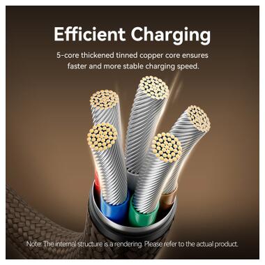 Дата кабель USB-C to USB-C 1.0m 3A aluminum gold Vention (TRDJF) фото №7