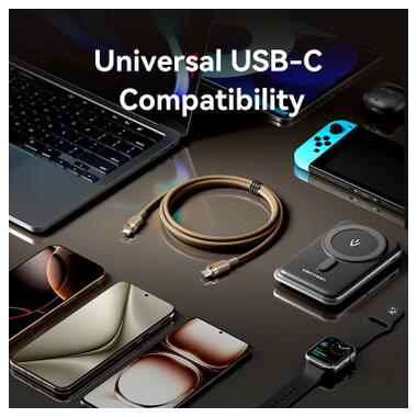 Дата кабель USB-C to USB-C 1.0m 3A aluminum gold Vention (TRDJF) фото №10
