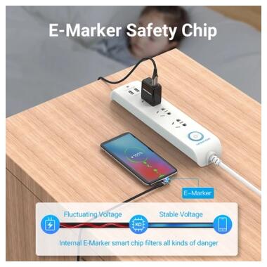 Дата кабель USB-C to USB-C 1.0m 5A 90° corner aluminum gray Vention (TAKHF) фото №7