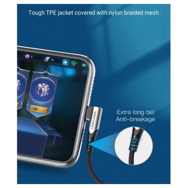 Дата кабель USB-C to USB-C 1.0m 5A 90° corner aluminum gray Vention (TAKHF) фото №6