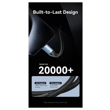 Дата кабель USB-C to USB-C 1.5m 240W aluminum black Vention (TREBG) фото №6